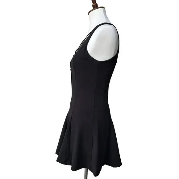 Tea & Cup Womens’s Black Lace Up Skater Mini Dress Size M - Picture 2 of 12